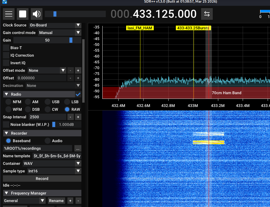 SDR++ capture-ready view